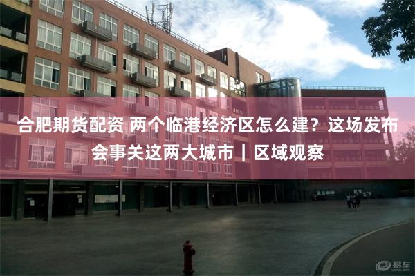 合肥期货配资 两个临港经济区怎么建？这场发布会事关这两大城市｜区域观察