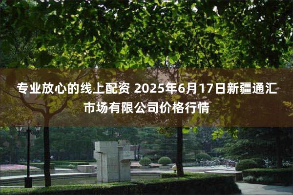专业放心的线上配资 2025年6月17日新疆通汇市场有限公司价格行情